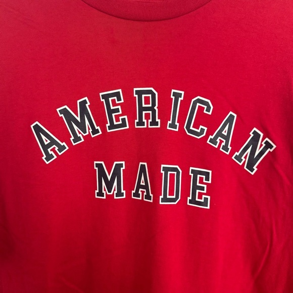 American Giant Unisex USA Tee Shirt Men's XL Red "AMERICAN MADE" Premium Cotton - Picture 6 of 11